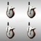 Service Caster 5 Inch 316SS Maroon Poly Swivel 7/8 Inch Expanding Stem Caster Set Lock Brake SCC-SS316TTLEX20S514-PPUB-MRN-78-4 - alternate 1